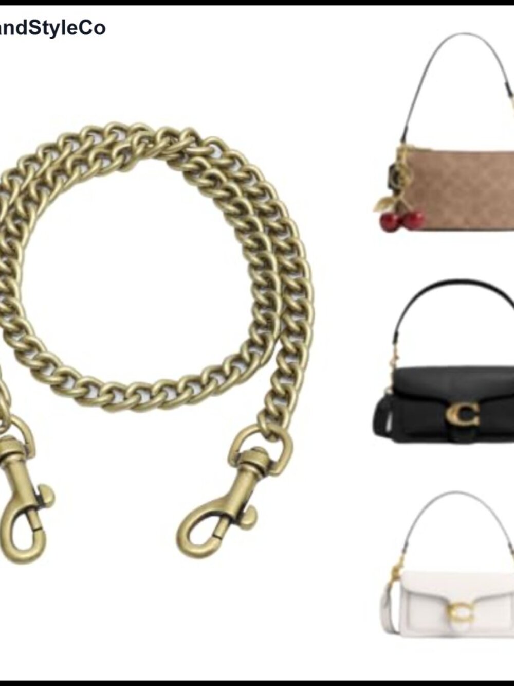 Iron Flat Chain Strap Purse Handbag Replacement Handle